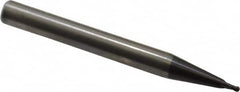 RobbJack - 1/16" Diam, 1/16" LOC, 2 Flute Solid Carbide Ball End Mill - AlTiN Finish, Single End, 2-1/2" OAL, 1/4" Shank Diam, Spiral Flute - Americas Industrial Supply