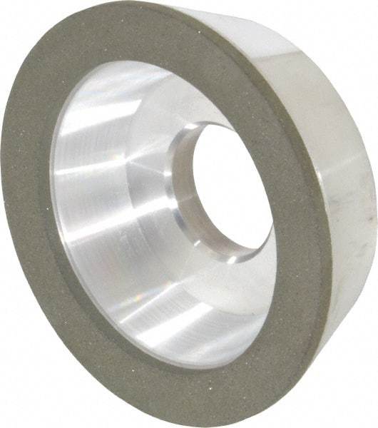 Made in USA - 4" Diam, 1-1/4" Hole Size, 1-1/4" Overall Thickness, 100 Grit, Type 11 Tool & Cutter Grinding Wheel - Fine Grade, Diamond - Americas Industrial Supply