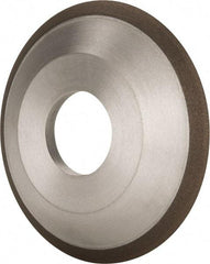 Made in USA - 4" Diam, 1-1/4" Hole Size, 1/2" Overall Thickness, 220 Grit, Type 12 Tool & Cutter Grinding Wheel - Very Fine Grade, Diamond - Americas Industrial Supply