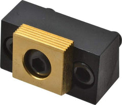 Mitee-Bite - 1/2-13 Screw Thread, 1-1/2" Wide x 0.99" High, Serrated & Smooth Steel Compact Style Screw Mount Toe Clamp - 6,000 Lb Holding Force, 100 Lb Ft Torque - Americas Industrial Supply