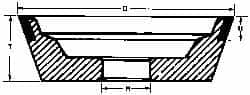 Made in USA - 5" Diam, 1-1/4" Hole Size, 1-3/4" Overall Thickness, 120 Grit, Type 11 Tool & Cutter Grinding Wheel - Fine Grade, CBN - Americas Industrial Supply