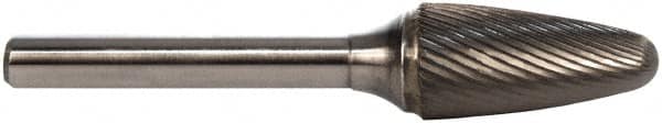 M.A. Ford - 16mm Cut Diam, 6mm Shank Diam, Tree with Radius Head Single Cut Burr - Carbide, Radius End, 25mm LOC, 70mm OAL - Americas Industrial Supply