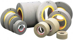 Camel Grinding Wheels - 10" Wide x 12" Diam, Type 7 Feed Regulating Wheel - 5" Hole Size, 80 Grit, Hardness R, 8" Diam x 1-1/2" Deep Recess, 8" Diam x 2" Deep Opposite Side Recess - Americas Industrial Supply