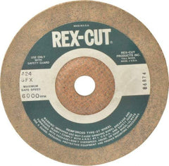 Cratex - 24 Grit, 7" Wheel Diam, 3/16" Wheel Thickness, 7/8" Arbor Hole, Type 27 Depressed Center Wheel - Aluminum Oxide, Compatible with Angle Grinder - Americas Industrial Supply