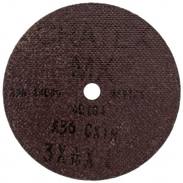 Cratex - 3" Diam 1/4" Hole 36 Grit Fiber Disc - Very Coarse Grade, Aluminum Oxide - Americas Industrial Supply