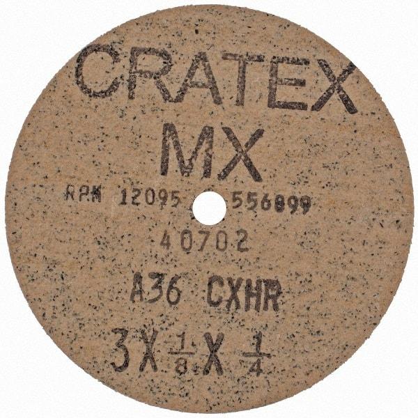 Cratex - 3" Diam 1/4" Hole 36 Grit Fiber Disc - Very Coarse Grade, Aluminum Oxide - Americas Industrial Supply
