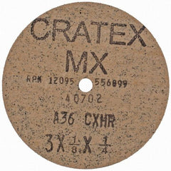 Cratex - 3" Diam 1/4" Hole 36 Grit Fiber Disc - Very Coarse Grade, Aluminum Oxide - Americas Industrial Supply
