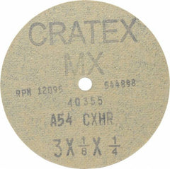 Cratex - 3" Diam 1/4" Hole 54 Grit Fiber Disc - Coarse Grade, Aluminum Oxide - Americas Industrial Supply