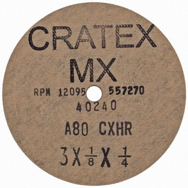 Cratex - 3" Diam 1/4" Hole 80 Grit Fiber Disc - Medium Grade, Aluminum Oxide - Americas Industrial Supply