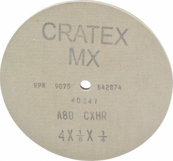 Cratex - 4" Diam 1/4" Hole 80 Grit Fiber Disc - Medium Grade, Aluminum Oxide - Americas Industrial Supply