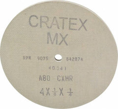 Cratex - 4" Diam 1/4" Hole 80 Grit Fiber Disc - Medium Grade, Aluminum Oxide - Americas Industrial Supply