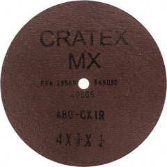 Cratex - 4" Diam 1/4" Hole 80 Grit Fiber Disc - Medium Grade, Aluminum Oxide - Americas Industrial Supply