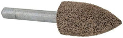 Cratex - 11/16" Head Diam x 1-1/4" Thickness, A12, Pointed Tree End, Aluminum Oxide Mounted Point - Very Coarse Grade, 36 Grit, 27,370 RPM - Americas Industrial Supply