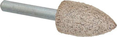 Cratex - 11/16" Head Diam x 1-1/4" Thickness, A12, Pointed Tree End, Aluminum Oxide Mounted Point - Very Coarse Grade, 36 Grit, 27,370 RPM - Americas Industrial Supply