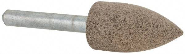 Cratex - 11/16" Head Diam x 1-1/4" Thickness, A12, Pointed Tree End, Aluminum Oxide Mounted Point - Medium Grade, 80 Grit, 27,370 RPM - Americas Industrial Supply