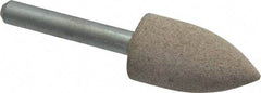 Cratex - 11/16" Head Diam x 1-1/4" Thickness, A12, Pointed Tree End, Aluminum Oxide Mounted Point - Medium Grade, 80 Grit, 27,370 RPM - Americas Industrial Supply