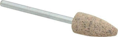 Cratex - 3/8" Head Diam x 3/4" Thickness, B52, Pointed End, Aluminum Oxide Mounted Point - Very Coarse Grade, 36 Grit, 21,000 RPM - Americas Industrial Supply