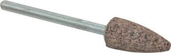Cratex - 3/8" Head Diam x 3/4" Thickness, B52, Pointed End, Aluminum Oxide Mounted Point - Very Coarse Grade, 36 Grit, 21,000 RPM - Americas Industrial Supply