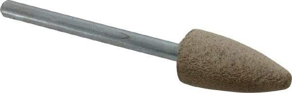 Cratex - 3/8" Head Diam x 3/4" Thickness, B52, Pointed End, Aluminum Oxide Mounted Point - Medium Grade, 80 Grit, 21,000 RPM - Americas Industrial Supply