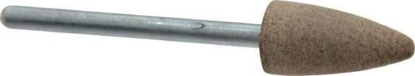 Cratex - 3/8" Head Diam x 3/4" Thickness, B52, Pointed End, Aluminum Oxide Mounted Point - Medium Grade, 80 Grit, 21,000 RPM - Americas Industrial Supply