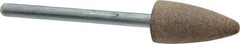 Cratex - 3/8" Head Diam x 3/4" Thickness, B52, Pointed End, Aluminum Oxide Mounted Point - Medium Grade, 80 Grit, 21,000 RPM - Americas Industrial Supply