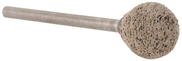 Cratex - 1/2" Head Diam x 1/2" Thickness, B121, Ball End, Aluminum Oxide Mounted Point - Very Coarse Grade, 36 Grit, 21,000 RPM - Americas Industrial Supply