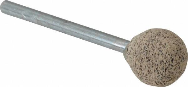 Cratex - 1/2" Head Diam x 1/2" Thickness, B121, Ball End, Aluminum Oxide Mounted Point - Very Coarse Grade, 36 Grit, 21,000 RPM - Americas Industrial Supply