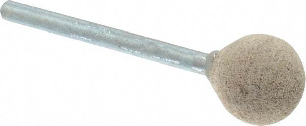 Cratex - 1/2" Head Diam x 1/2" Thickness, B121, Ball End, Aluminum Oxide Mounted Point - Medium Grade, 80 Grit, 21,000 RPM - Americas Industrial Supply