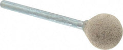 Cratex - 1/2" Head Diam x 1/2" Thickness, B121, Ball End, Aluminum Oxide Mounted Point - Medium Grade, 80 Grit, 21,000 RPM - Americas Industrial Supply
