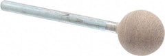 Cratex - 1/2" Head Diam x 1/2" Thickness, B121, Ball End, Aluminum Oxide Mounted Point - Medium Grade, 80 Grit, 21,000 RPM - Americas Industrial Supply