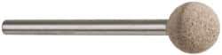 Cratex - 3/8" Head Diam, B122, Ball End, Mounted Point - Medium Grade, 80 Grit - Americas Industrial Supply