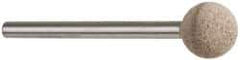 Cratex - 3/8" Head Diam, B122, Ball End, Mounted Point - Medium Grade, 80 Grit - Americas Industrial Supply