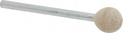 Cratex - 3/8" Head Diam, B122, Ball End, Mounted Point - Medium Grade, 80 Grit - Americas Industrial Supply