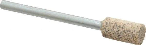 Cratex - 1/4" Head Diam x 1/2" Thickness, W163, Cylinder End, Aluminum Oxide Mounted Point - Very Coarse Grade, 36 Grit, 26,250 RPM - Americas Industrial Supply
