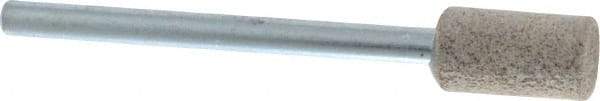 Cratex - 1/4" Head Diam x 1/2" Thickness, W163, Cylinder End, Aluminum Oxide Mounted Point - Medium Grade, 80 Grit, 26,250 RPM - Americas Industrial Supply
