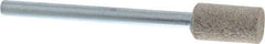 Cratex - 1/4" Head Diam x 1/2" Thickness, W163, Cylinder End, Aluminum Oxide Mounted Point - Medium Grade, 80 Grit, 26,250 RPM - Americas Industrial Supply