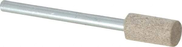 Cratex - 1/4" Head Diam x 1/2" Thickness, W163, Cylinder End, Aluminum Oxide Mounted Point - Medium Grade, 80 Grit, 26,250 RPM - Americas Industrial Supply