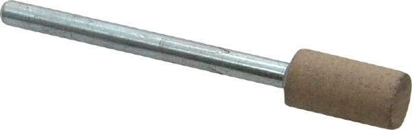 Cratex - 1/4" Head Diam x 1/2" Thickness, W163, Cylinder End, Aluminum Oxide Mounted Point - Medium Grade, 80 Grit, 26,250 RPM - Americas Industrial Supply