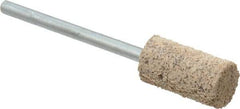Cratex - 3/8" Head Diam x 3/4" Thickness, W177, Cylinder End, Aluminum Oxide Mounted Point - Very Coarse Grade, 36 Grit, 17,620 RPM - Americas Industrial Supply