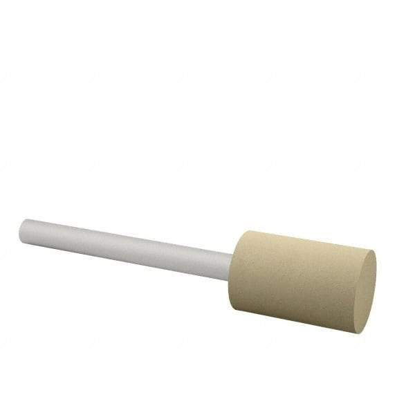 Cratex - 3/8" Head Diam x 3/4" Thickness, W177, Cylinder End, Aluminum Oxide Mounted Point - Medium Grade, 80 Grit, 17,620 RPM - Americas Industrial Supply