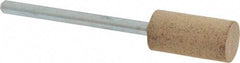 Cratex - 3/8" Head Diam x 3/4" Thickness, W177, Cylinder End, Aluminum Oxide Mounted Point - Medium Grade, 80 Grit, 17,620 RPM - Americas Industrial Supply