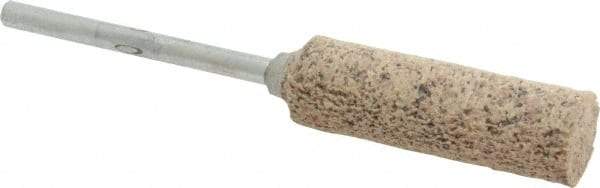 Rex Cut Product - 3/8" Head Diam x 1-1/4" Thickness, W179, Cylinder End, Aluminum Oxide Mounted Point - Brown, Very Coarse Grade, 36 Grit - Americas Industrial Supply