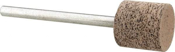 Cratex - 1/2" Head Diam x 1/2" Thickness, W185, Cylinder End, Aluminum Oxide Mounted Point - Very Coarse Grade, 36 Grit, 16,870 RPM - Americas Industrial Supply