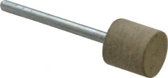 Cratex - 1/2" Head Diam x 1/2" Thickness, W185, Cylinder End, Aluminum Oxide Mounted Point - Medium Grade, 80 Grit, 16,870 RPM - Americas Industrial Supply