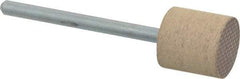 Cratex - 1/2" Head Diam x 1/2" Thickness, W185, Cylinder End, Aluminum Oxide Mounted Point - Medium Grade, 80 Grit, 16,870 RPM - Americas Industrial Supply