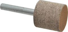 Cratex - 1" Head Diam x 1" Thickness, W220, Cylinder End, Aluminum Oxide Mounted Point - Very Coarse Grade, 36 Grit, 15,750 RPM - Americas Industrial Supply