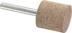 Cratex - 1" Head Diam x 1" Thickness, W220, Cylinder End, Aluminum Oxide Mounted Point - Very Coarse Grade, 36 Grit, 15,750 RPM - Americas Industrial Supply