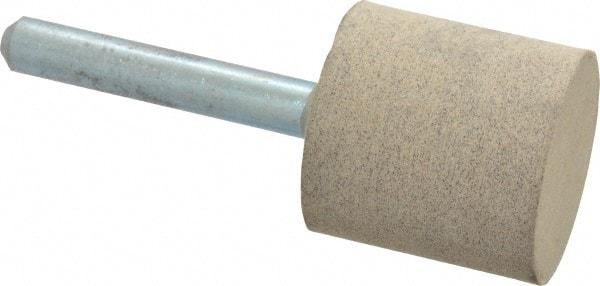 Cratex - 1" Head Diam x 1" Thickness, W220, Cylinder End, Aluminum Oxide Mounted Point - Medium Grade, 80 Grit, 15,750 RPM - Americas Industrial Supply
