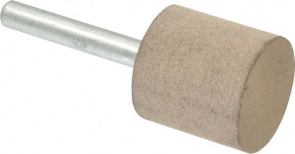 Cratex - 1" Head Diam x 1" Thickness, W220, Cylinder End, Aluminum Oxide Mounted Point - Medium Grade, 80 Grit, 15,750 RPM - Americas Industrial Supply