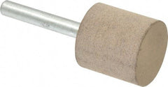 Cratex - 1" Head Diam x 1" Thickness, W220, Cylinder End, Aluminum Oxide Mounted Point - Medium Grade, 80 Grit, 15,750 RPM - Americas Industrial Supply